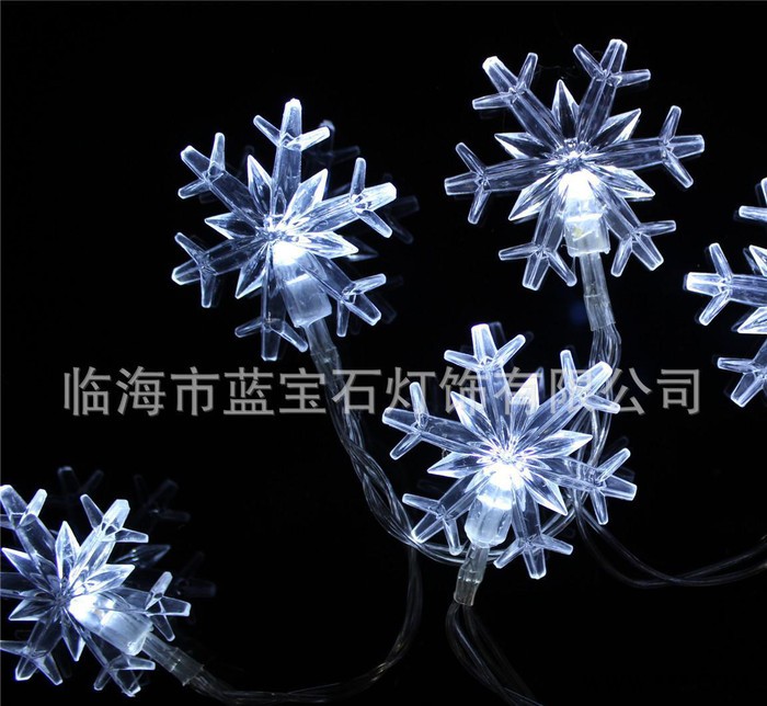 LED裝飾燈串 雪花電池盒圣誕彩燈串 戶外太陽能草地燈 工藝品