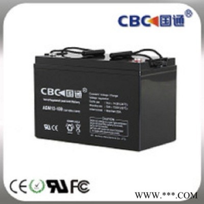 鉛酸蓄電池12V100AH太陽(yáng)能蓄電池免維護(hù)鉛酸電池CBC國(guó)通廠家供應(yīng)