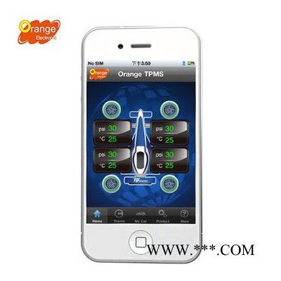 供應原產orange 橙的 無線胎壓監測系統 TPMS整合iphone
