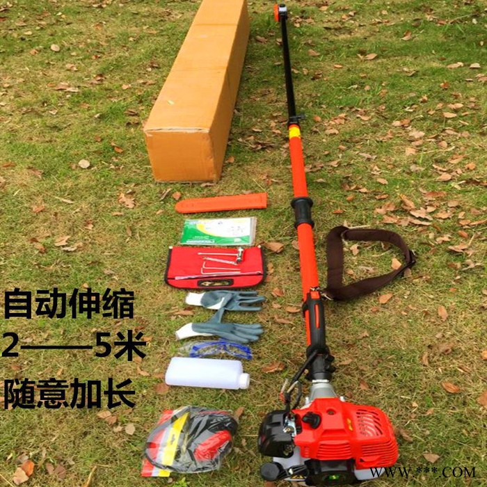 加長伸縮桿汽油高枝鋸操作 大樹高樹修枝鋸質量好 鋰電池高枝油鋸