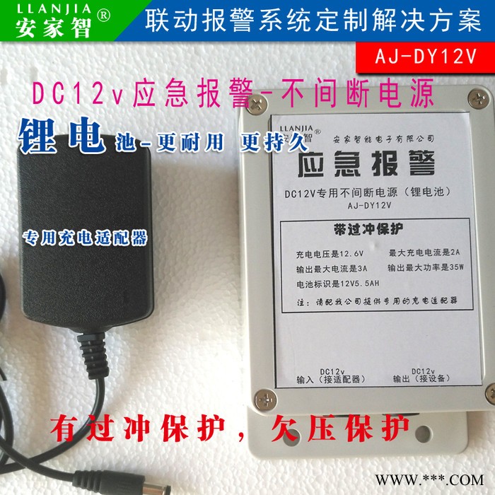專用定制款/應急報警不間斷電源DC12V蓄電池鋰電池供電