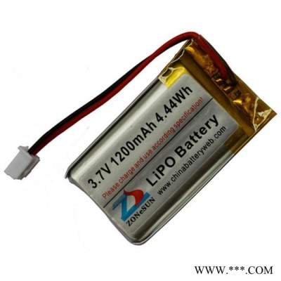 中順芯 3.7V 1200mAh 752847聚合物鋰電池