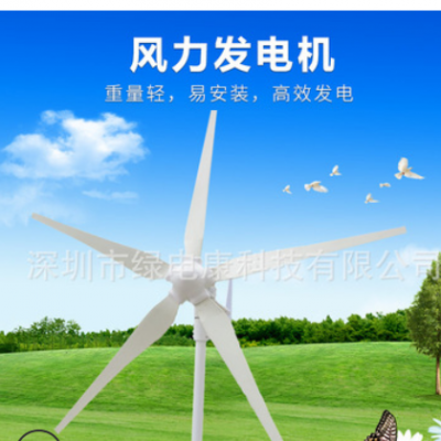 600W12V24v48v小型風力發(fā)電機家用220V監(jiān)控風光互補風能發(fā)電機