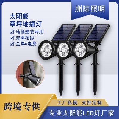 跨境熱銷防水led 太陽能草坪燈插地?zé)羯錈魬敉馔ピ簾艋▓@數(shù)燈廠家
