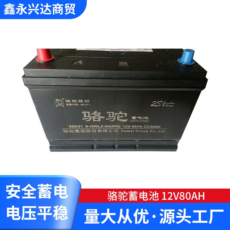 駱駝蓄電池免維護鉛酸蓄電池 95D31R免維護型蓄電池12v80ah蓄電池