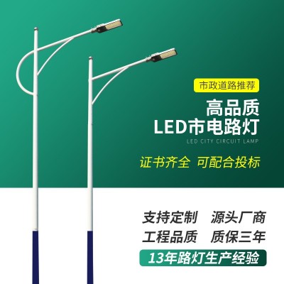 220V市電大功率高亮LED新農村戶外道路燈桿6米全套一體高桿燈廠家